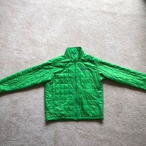 Lime Green Patagonia micro puff jacket